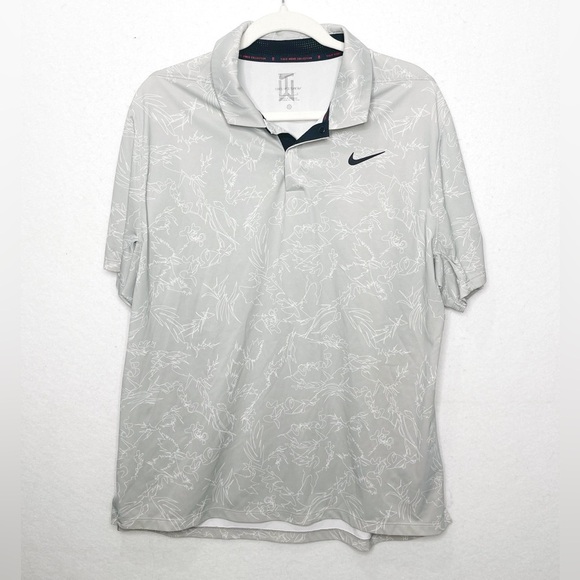 TW Tiger Woods Men's Nike Dri-FIT ADV Golf Polo Light Smoke Gray DX6092-077 Lrg - Picture 4 of 13